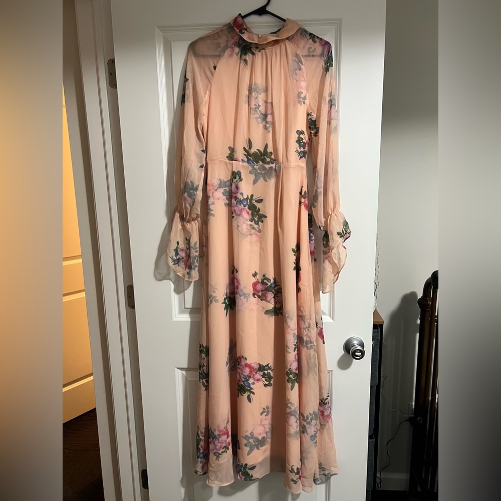 Floral Peach Maxi Dress